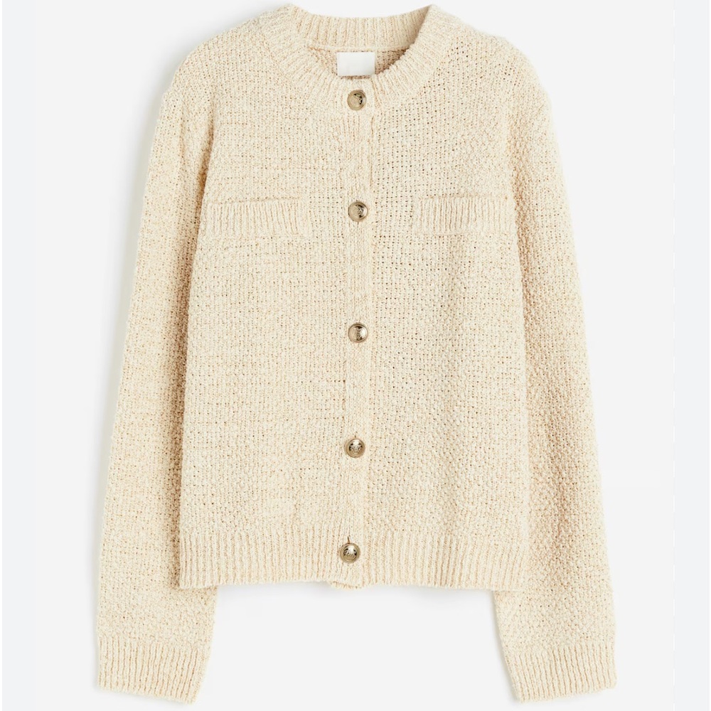 H&M glittery textured knit *chanel* cardigan- large